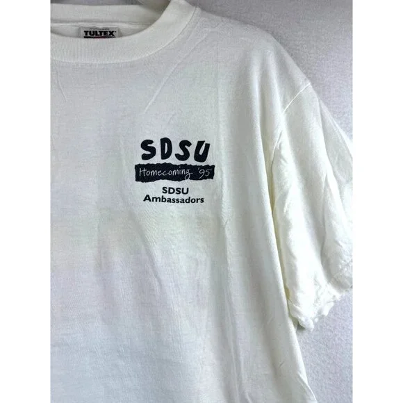 Vintage SDSU San Diego State T-Shirt Womens L 1995 Homecoming College Preppy Tee - Picture 5 of 8
